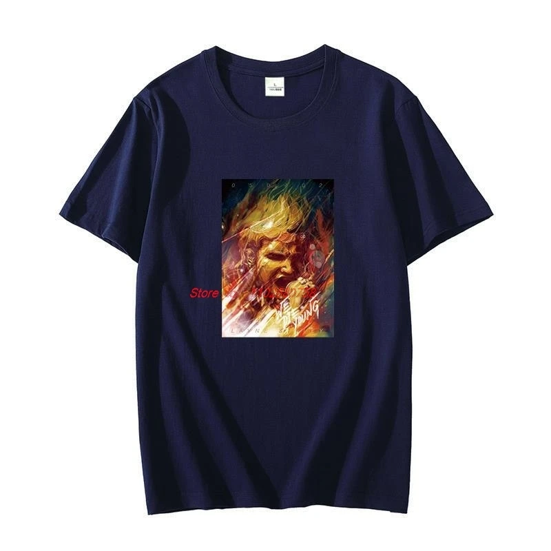 Summer fashion graphic t shirts Layne Staley Grunge Band Cotton oversize short sleeve t-shirts O-neck T-shirt Men's clothing