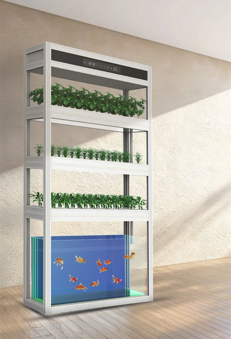 Kryty inteligentny System uprawy Aquaponic pionowa hydroponiczna szafka na ryby i warzywa