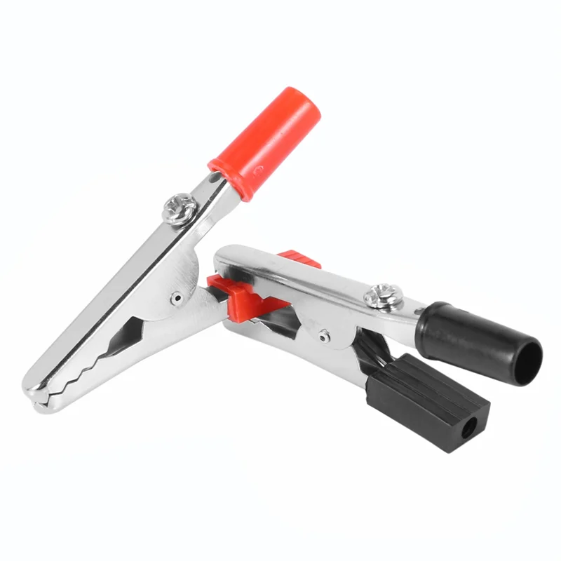 A64K 40 Pcs 50Mm Plastic Handle Test Probe Metal Alligator Clips