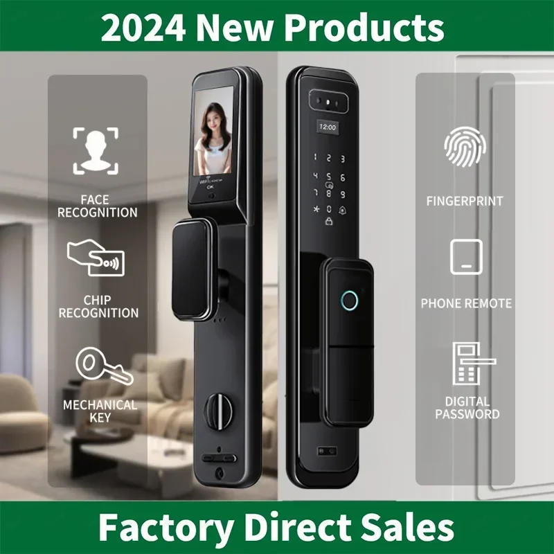 

3D Face Smart Door Lock WiFi Tuya APP Recognition Fingerprint Password Digital Electronic Lock With Camera