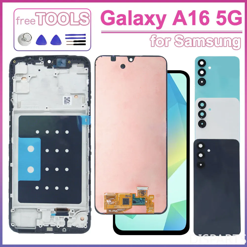 Multi-material LCD Display for Samsung Galaxy A16 5G Phone Touch Screen Digitizer Assembly for A166B A166P A166E Phone Screen