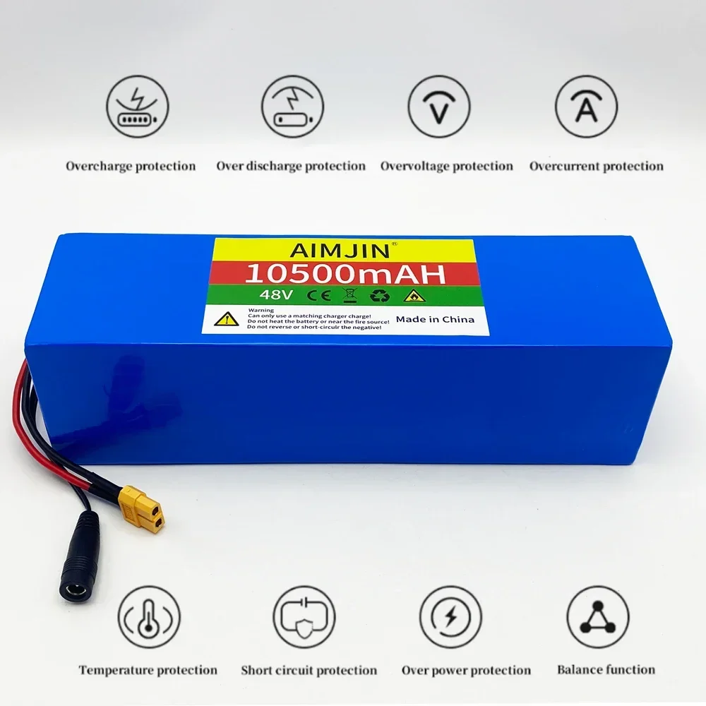 13S3P 48V 10500mAh Lithium ion Battery Pack with BMS for Scooters, Bicycles, etc