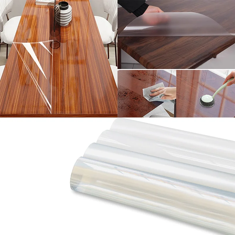Furniture Protective Film Transparent Oil Proof Waterproof Without Glue Solid Wood Dining Table Coffee Table Kitchen Countertops