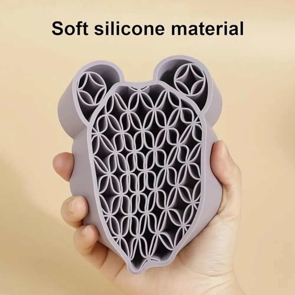 창의적인 브러시 보관 거치대 실리콘 가정용 메이크업 브러시 건조 랙, 귀와 다채로운 펜 보관 케이스