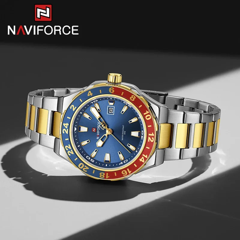 NAVIFORCE Top Brand Classic Quartz Man Watch Fashion Calendar Waterproof Steel Strip Business Men's Luxury Watches Reloj Hombre