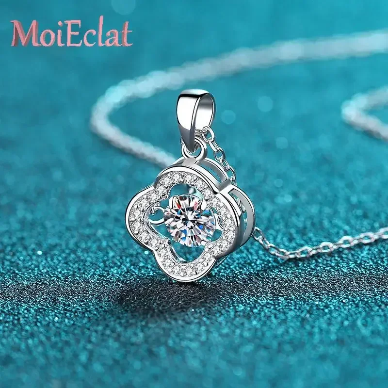 0.5ct Moissanite Necklace Sweet Petal Pendant for Women, Luxury Platinum PT950 Jewelry High Clarity VVS Stones Certificate