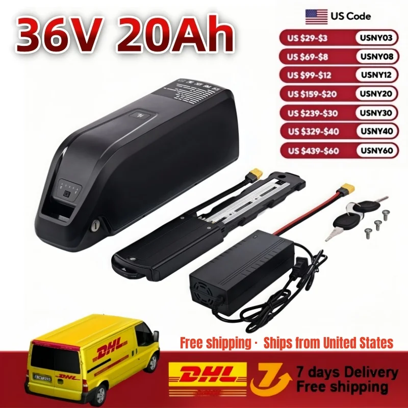 Hailong E-Bike Battery 36V 48V 20000mAh 20Ah Mountain Bicycle 18650 Electric Bateria Pack for Bafang 1500W 1000W 750W 500W