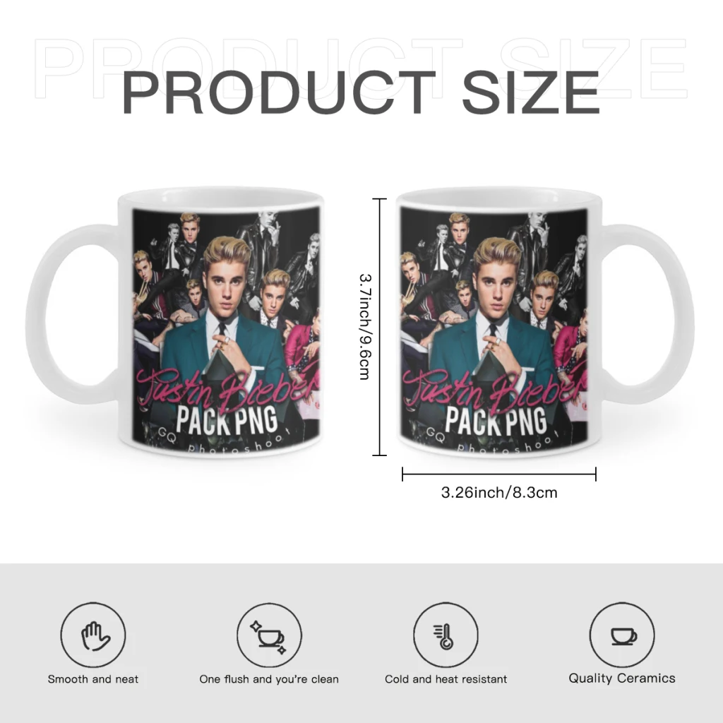 Custom-Justin-Bieber-11oz Funny Ceramic Coffee Mug Tea Milk Cup For Novetly Creativity Gift