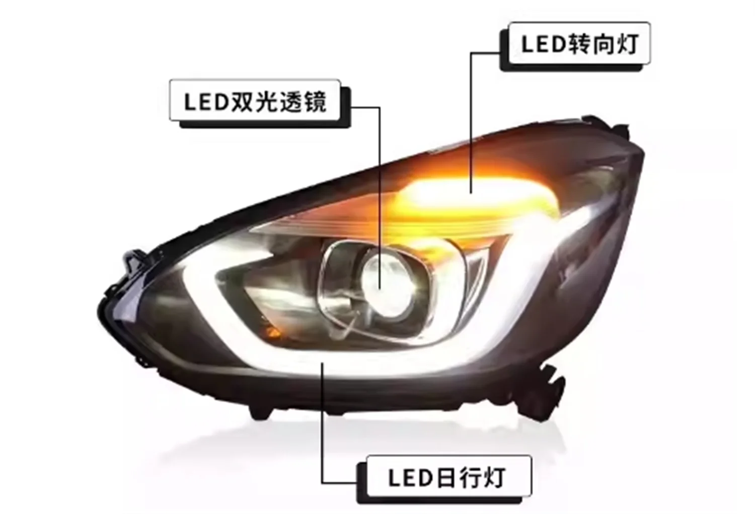 Car Front Headlight Headlamp for Honda FIT JAZZ Daytime running light High low beam Turn signal