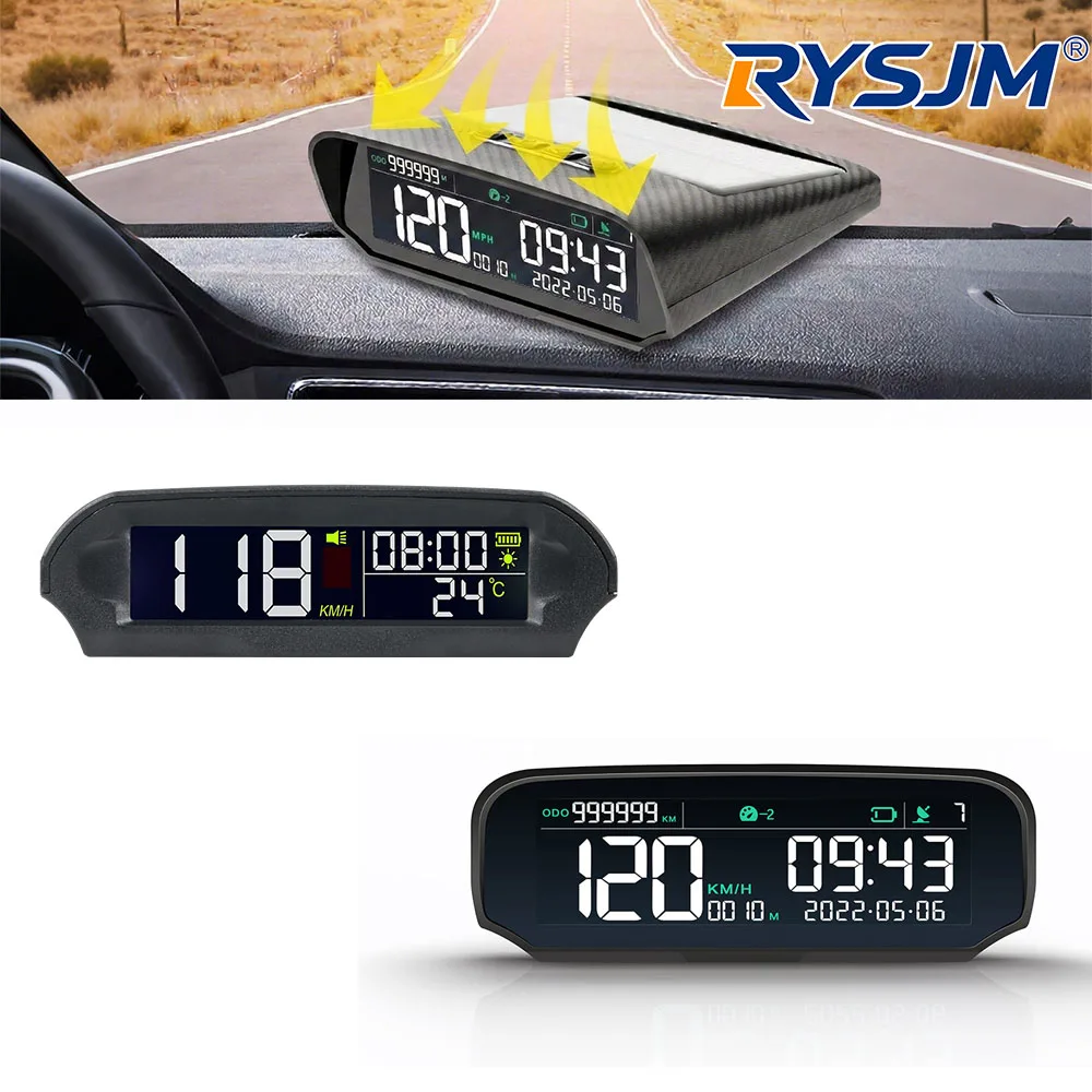 X100 & X98 Car HUD Head-Up Display Universal Solar Wireless GPS Vehicle Speed Odometer Altitude Temperature for Driving Reminder