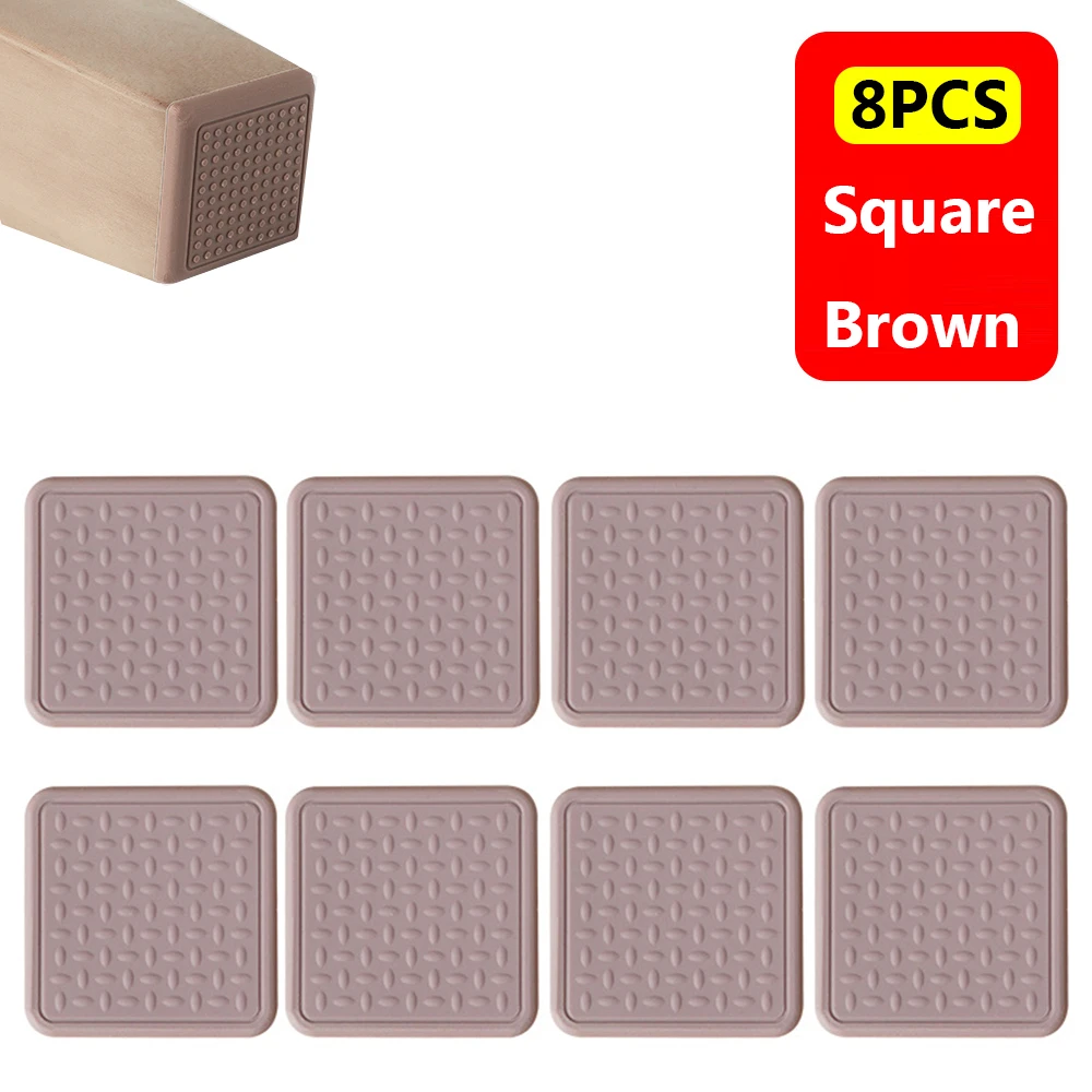

8PCS Home Silicone Table Leg Caps Furniture Leg Pad Sofa Floor Protector Chair Feet Cover