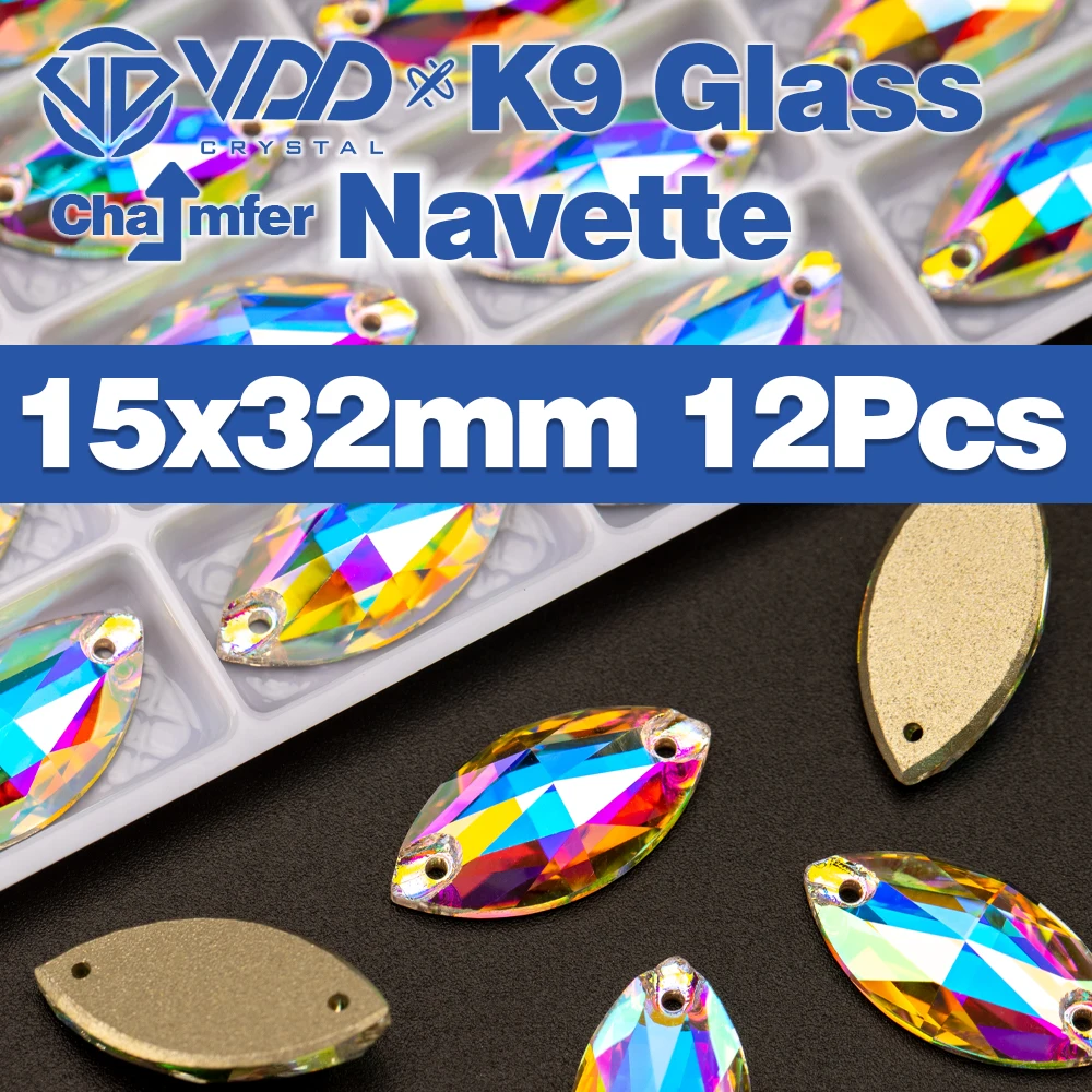 VDD Fase AAAAA Top Qualität K9 Glas Nähen Auf Strass Nähen Kristall AB Flatback Stein Für Kleidung Zubehör Hochzeit Kleid – Detail 21