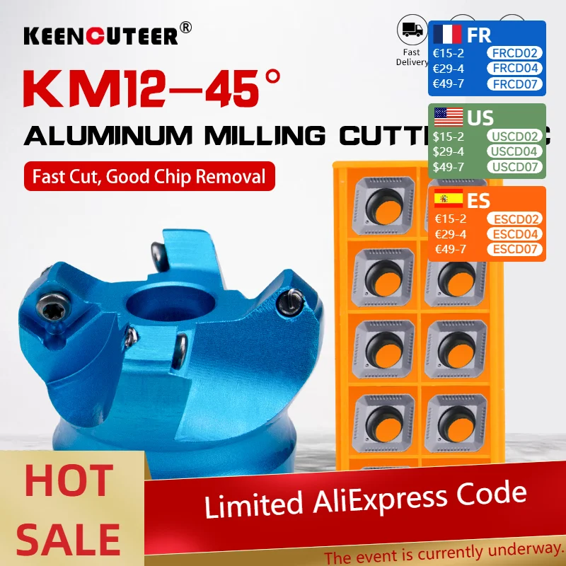 KM12/BAP 400R visage aluminium avion tête fraise SEKT/APMT carbure insérer CNC Machine haute dureté outils