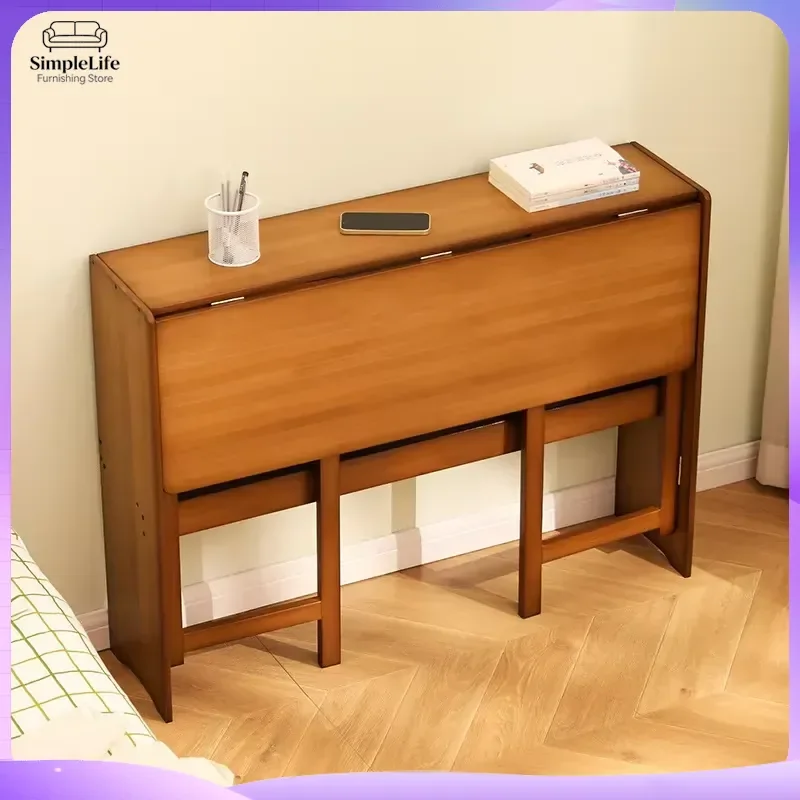Folding Desk Computer Table for Small Spaces Bedroom Bedside Writing Desk Student Home Office Workbench Adjustable Height