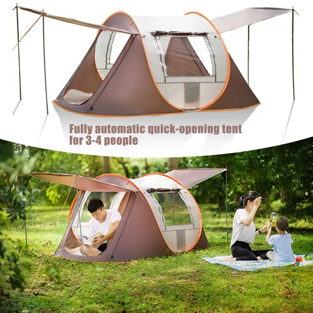 Instant Pop Up Camping Tent Waterproof Rain Shelter Fast Pitch Automatic Outdoor Family Cabin Fully automatic quick-opening tent