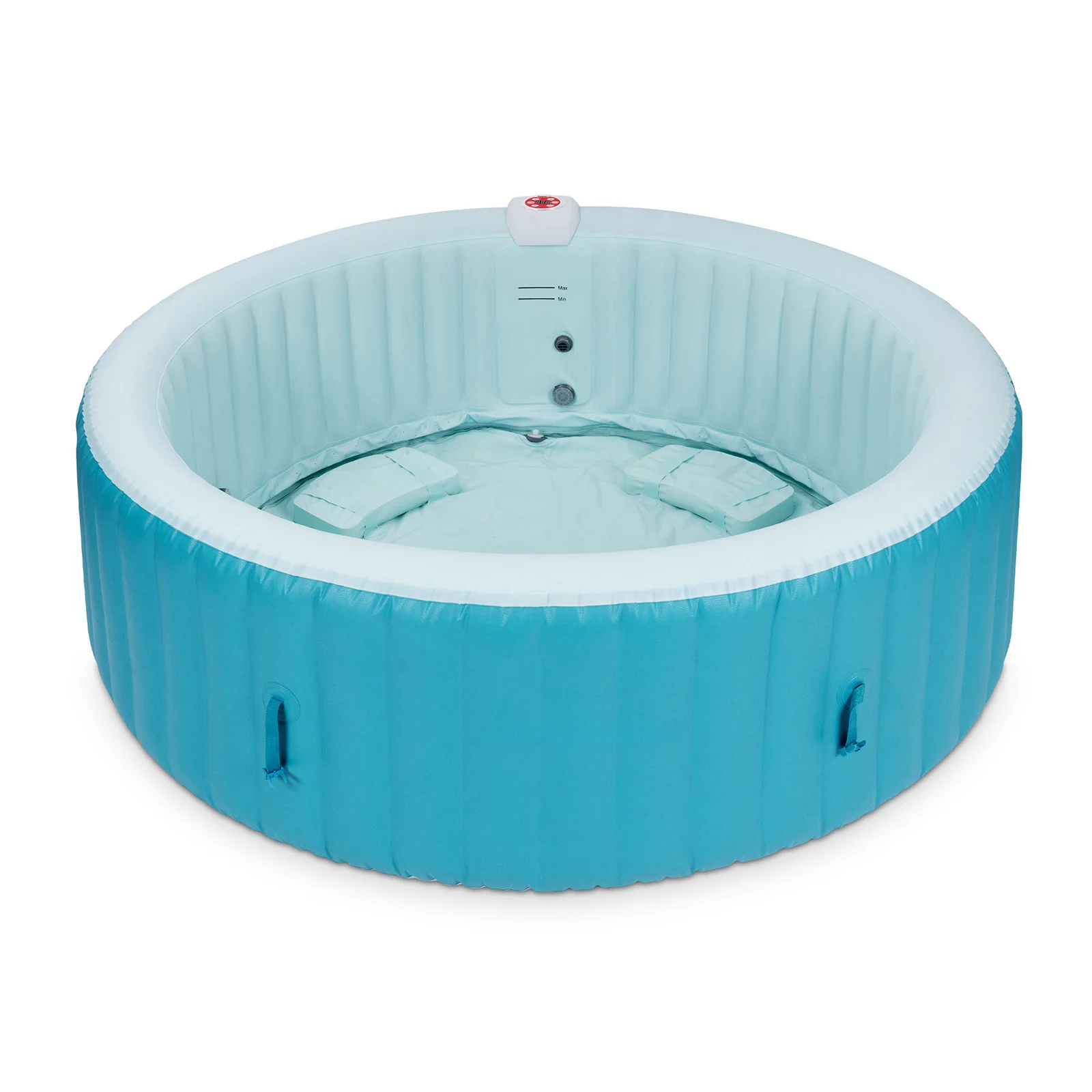 Inflatable Hot Tub, PVC 208 x 208 x 65 cm Portable Spa Pool, 4-Person Round Spa Bath, Outdoor Inflatable Spa, Folding Bathtub