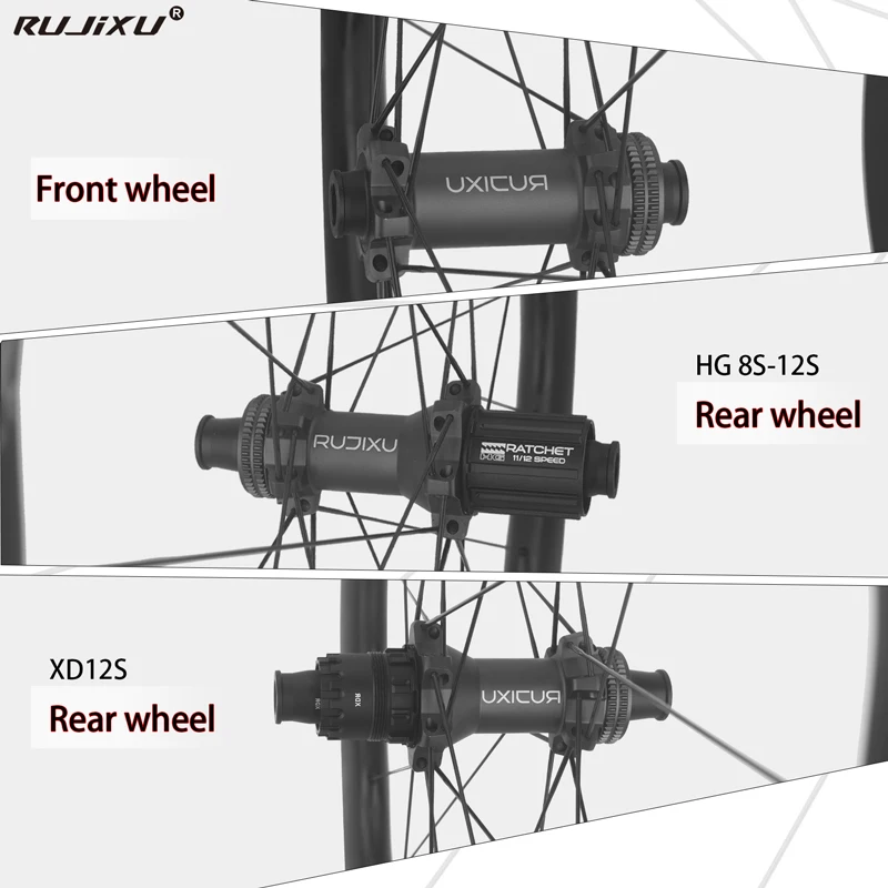 700C ultra-light RUJIXU road bike carbon fiber wheel set 36T middle lock disc brake wave ring wind break wheel set