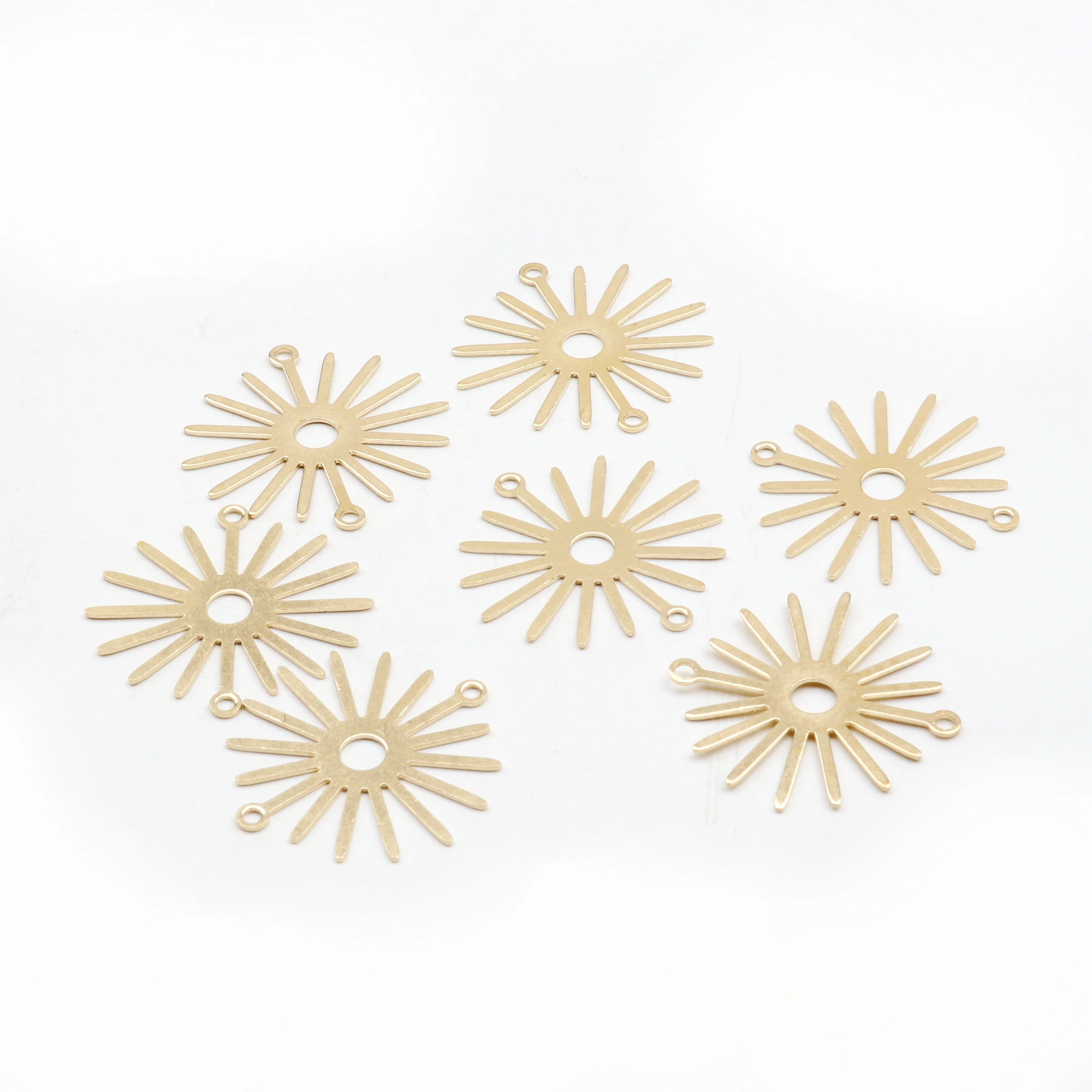 Hammered Charms,Brass Sun Shaped Pendant,Findings Accessories For Diy Earrings Necklace Bracelet DIY Making,Jewelry Supplies