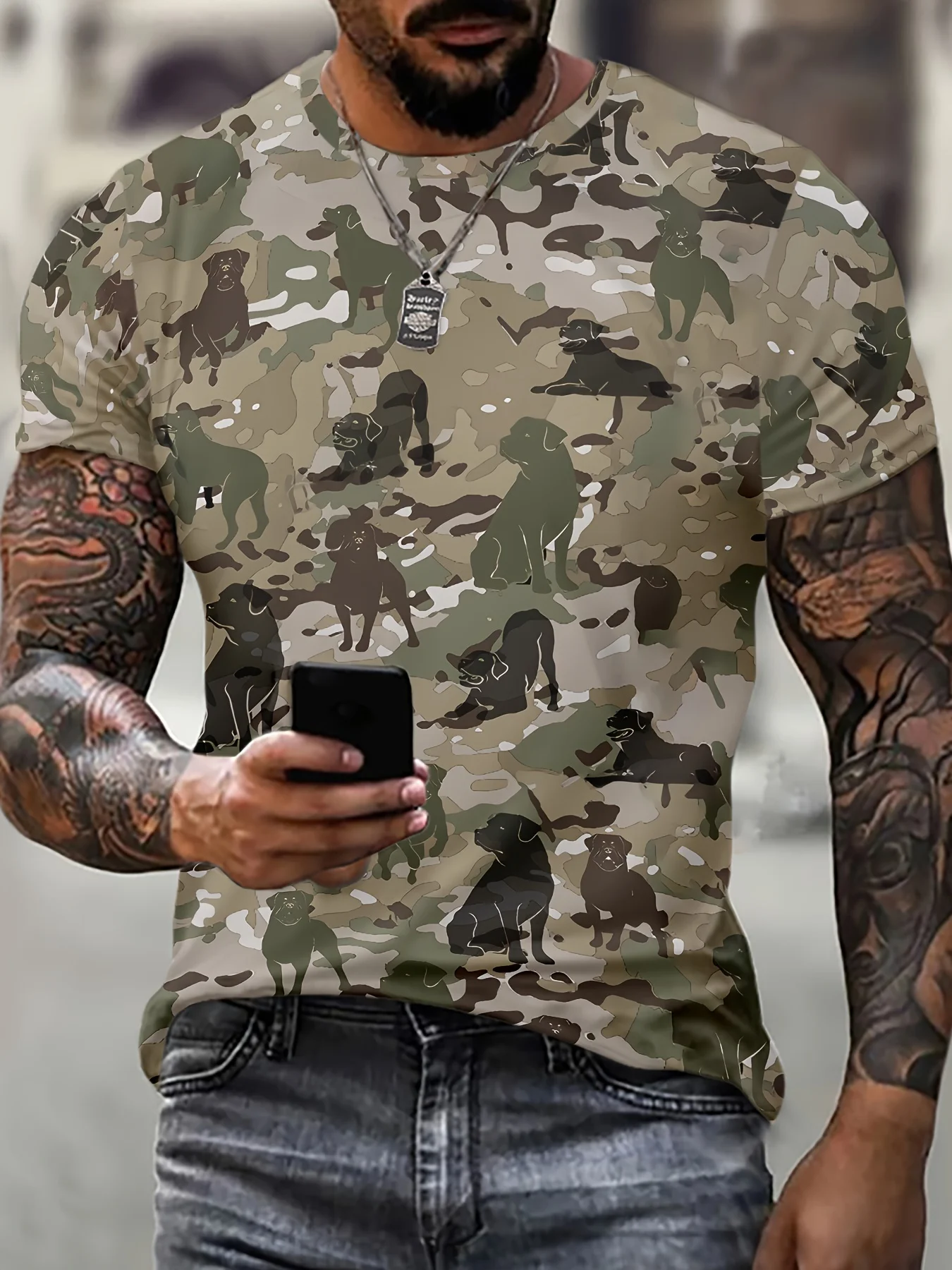 

2024 New Men's Summer Camo Casual T-shirt