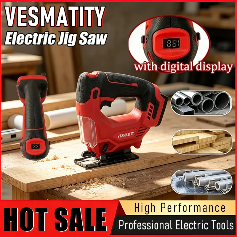 2026 brushless cordless portable jig saw vertical wood saw multifunctional power tool for precise cutting fits 18V battery