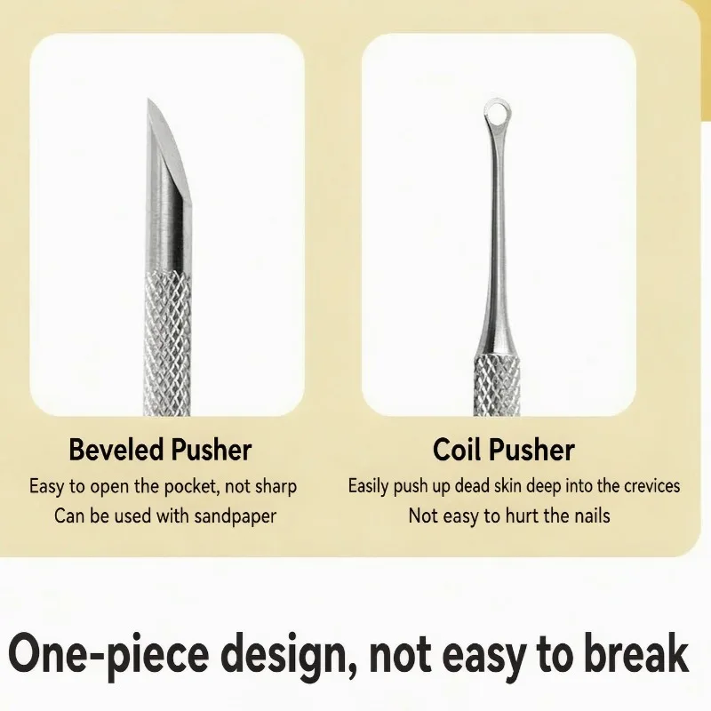 1pcs Double-Headed Stainless Steel Cuticle Remover Nail Pusher Exfoliation Prep for Cuticle Care and Nail Edge Cleaning Reusable