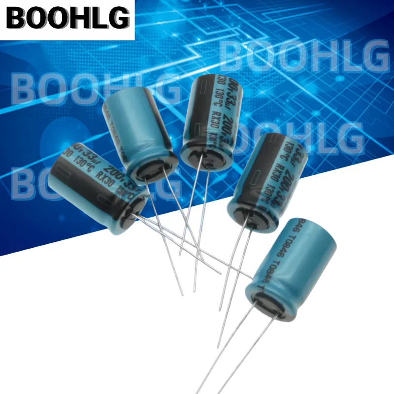 5PCS Aluminum Electrolytic Capacitor 200V 33UF 12.5X20 RX30 130 ° C High Temperature Resistance