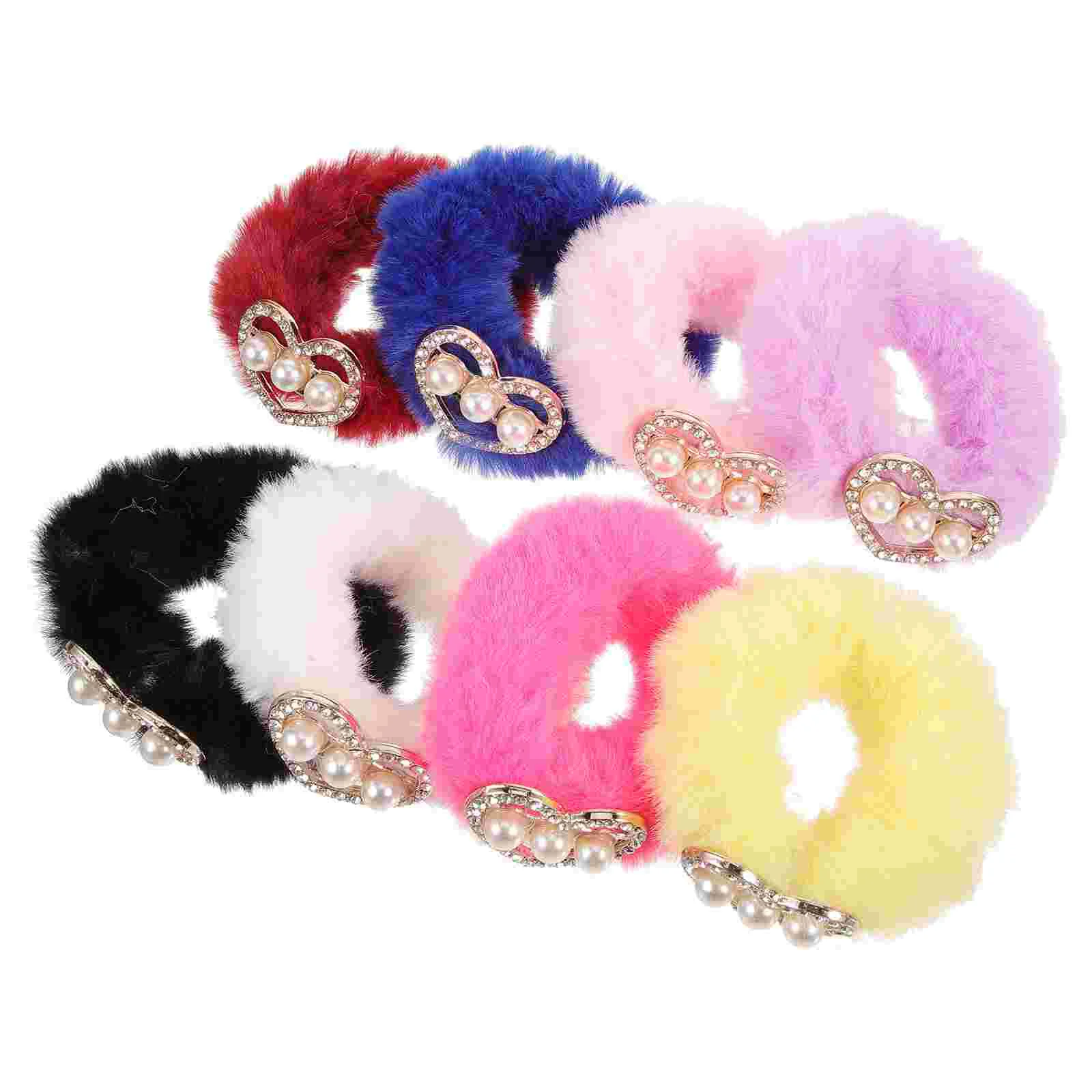 

8 Pcs Imitation Fur Pattern Tie Scrunchies for Girls Women Student Ponytail Holders Fashion Hair Accessories for Girls