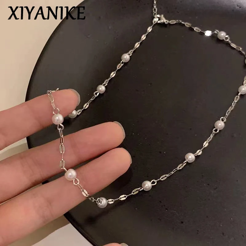 

XIYANIKE Summer Elegant Pearl Necklace For Women Girl Korean Fashion New Jewelry Lady Gift Party Birthday collier femme