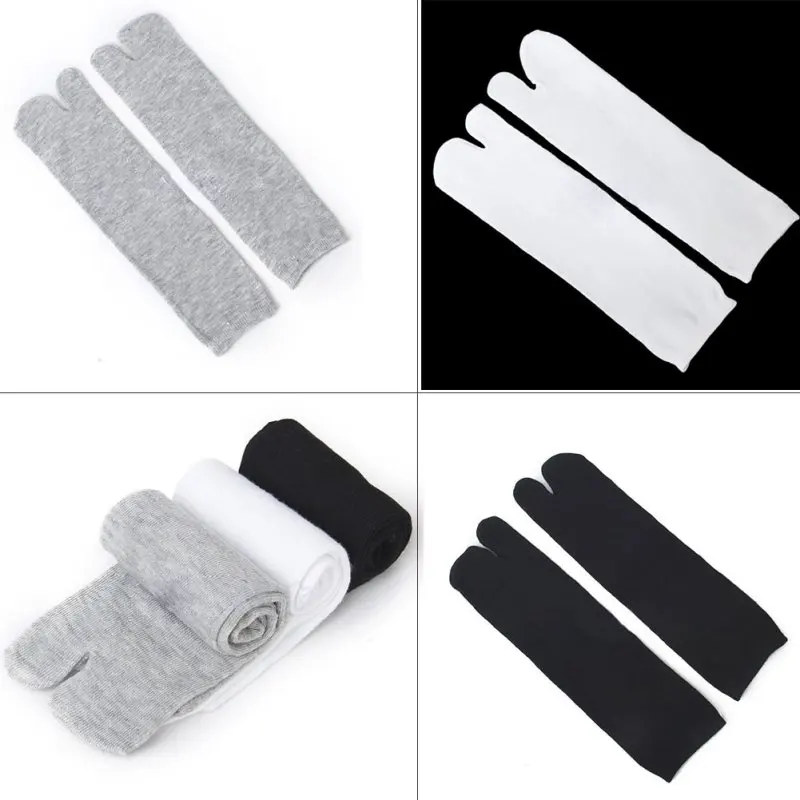 3Pairs Socks Men Women Japanese Kimono Flip Flop Sandal Split Toe Tabi Ninja Socks 2 Toe Tabi Foot Finger Cotton Sock Solid