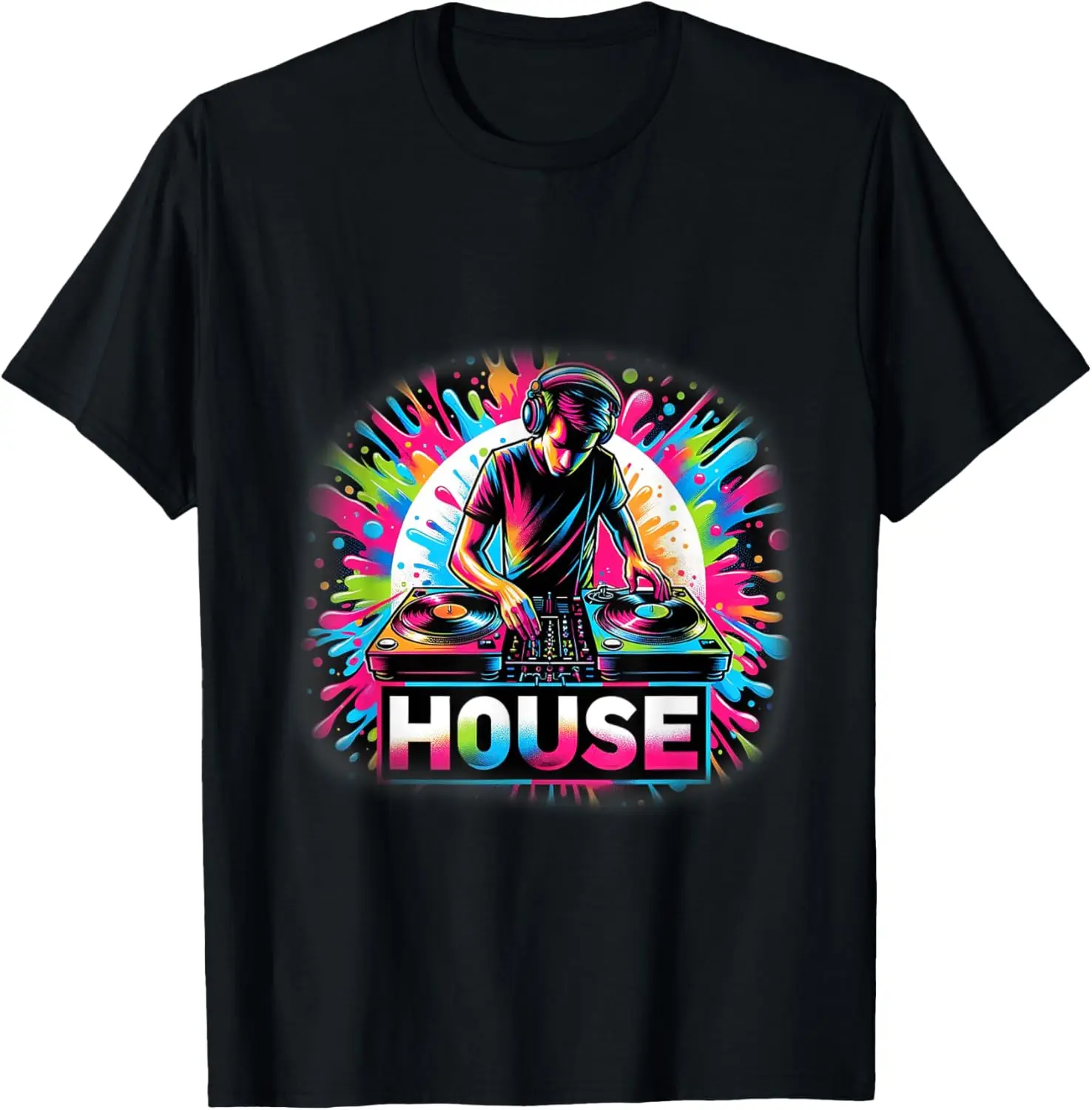 House Music DJ Shirt Vibrant Colorful EDM Rave Festival T-Shirt