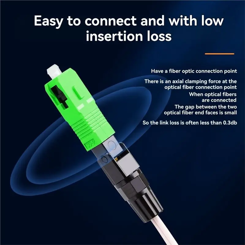 CJSD-SC APC FTTH Optical Fiber Cable Quick Connector 10 Pcs Fast Cold Connection Adapter For CATV Network Installation