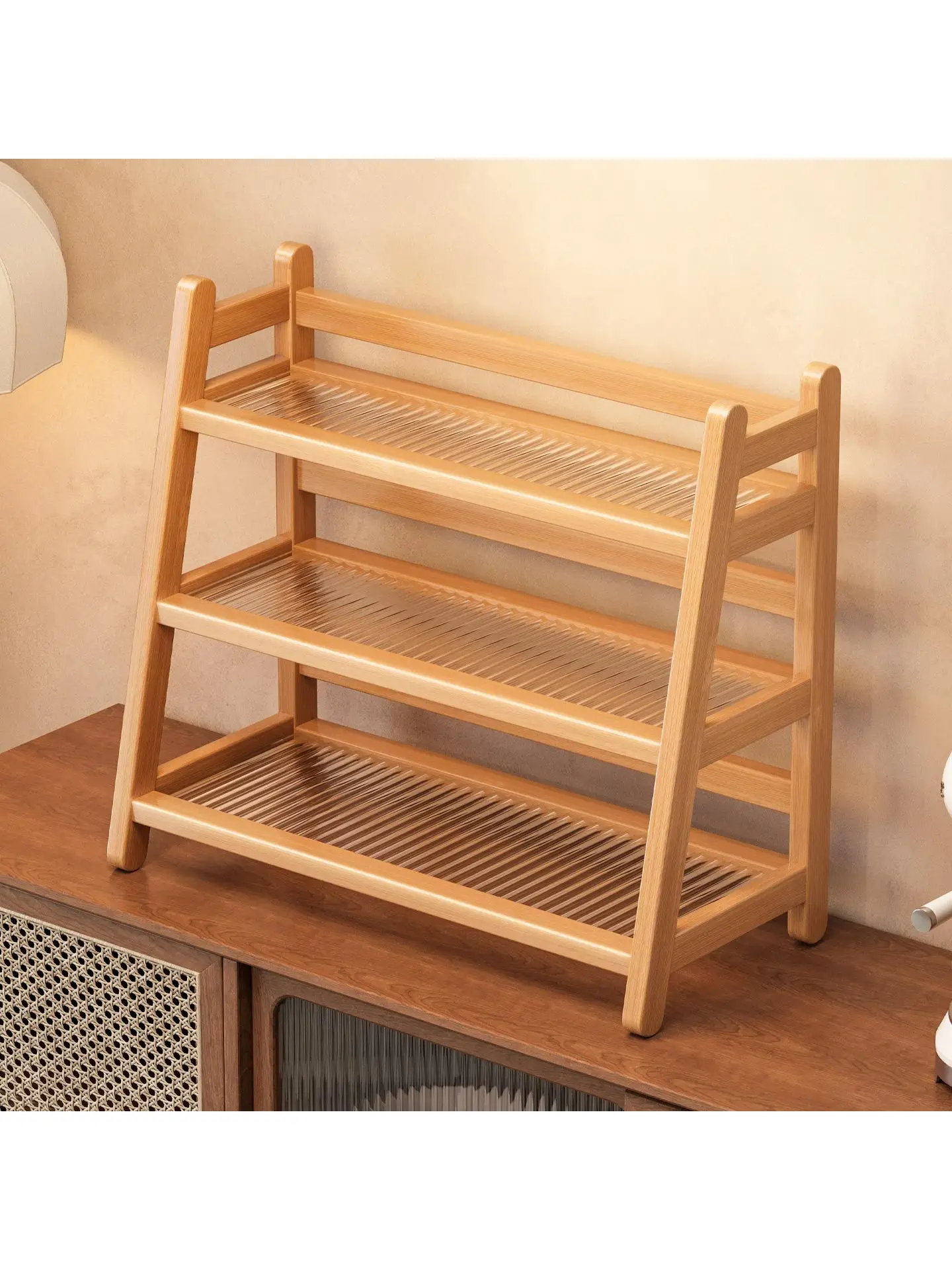 

Настольный многоуровневый подстаканник в деревенском китайском стиле, подставка для чайного сервиза из фиолетовой глины, деревянный органайзер для антиквариата