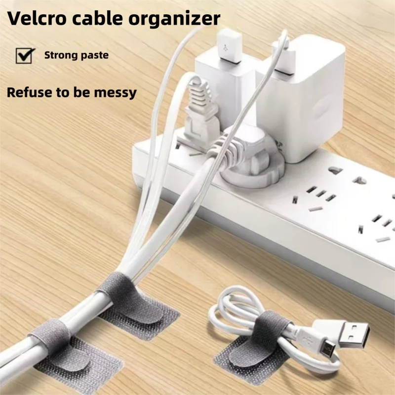 Reusable Ties Fastening Wire Cable Organizer Cord Rope Holder Self Adhesive Adjustable Cord Organizer Straps Storage