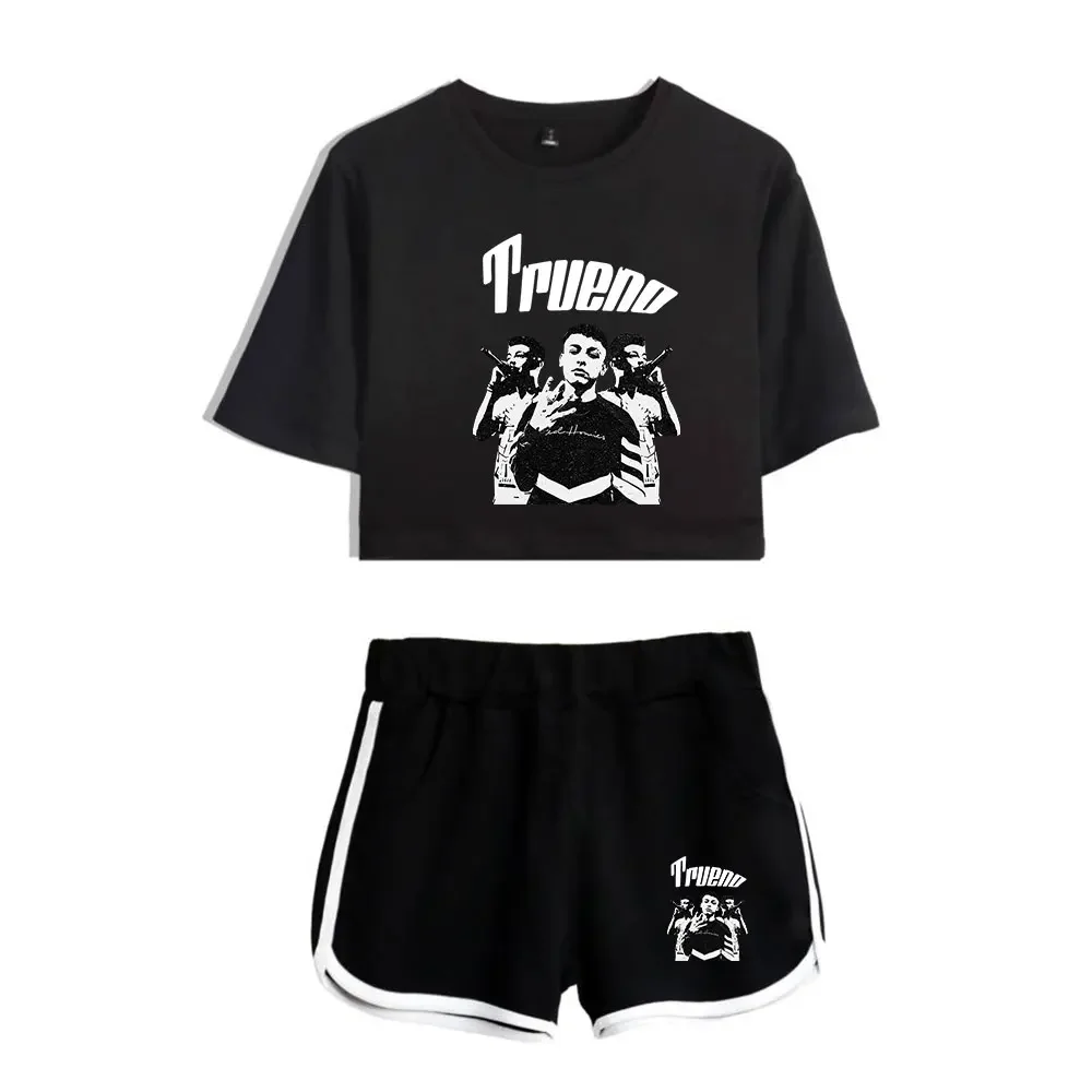 Trueno Merch Ladies Tracksuit Two Piece Set Women Top and Shorts Casual Sportswear 2pcs Oufits Streetwear Clothes