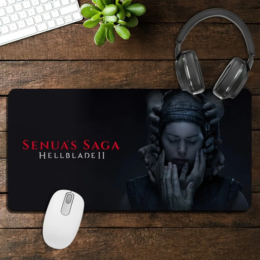 Game S-Senuas Saga Hellblade II Mousepad Computer Laptop Extended Mouse Mats Large Rubber Keyboards Table Mat Accessories