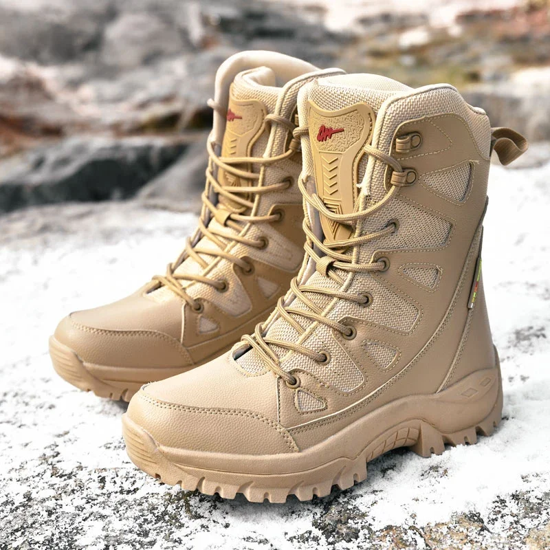 

Men Tactical Boots Waterproof Hunting Hiking Shoe Lace Up Desert Unisex Army Boot Women Motorcycle Climbing Shoes Zapatillas
