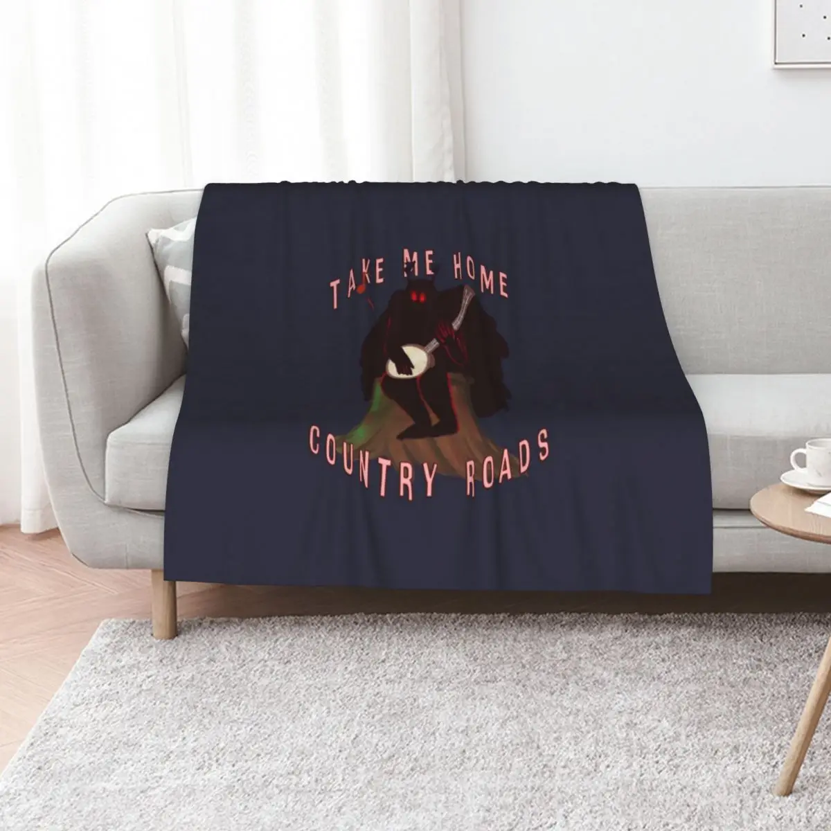 Mothman, Country Roads (but like he has a Banjo) Throw Blanket Cozy Sofa Blanket for TV Watching Napping