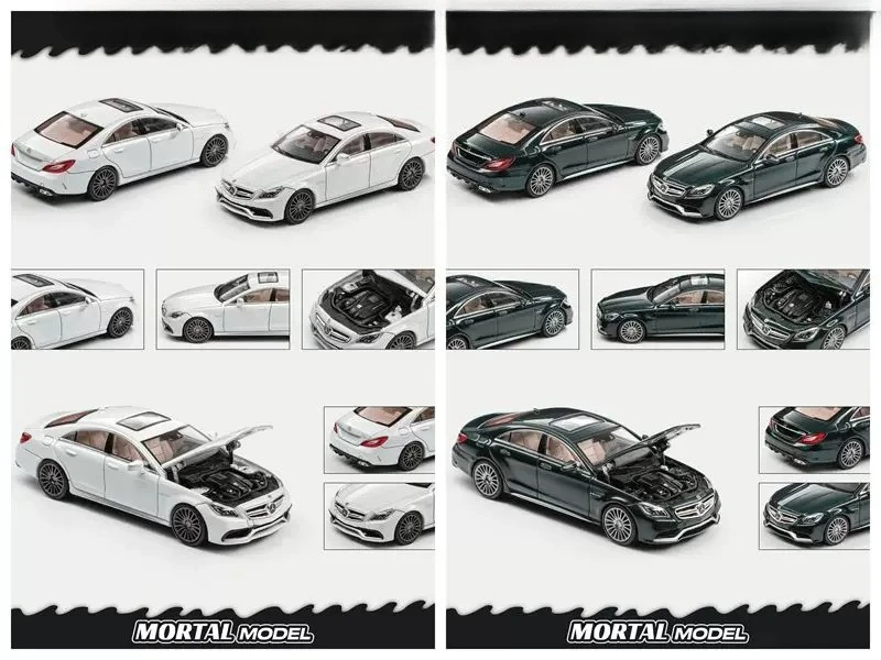 モータル-1-64-cls63-mk2-c218-セダン-グリーン-ホワイト-ダイキャストモデルカー