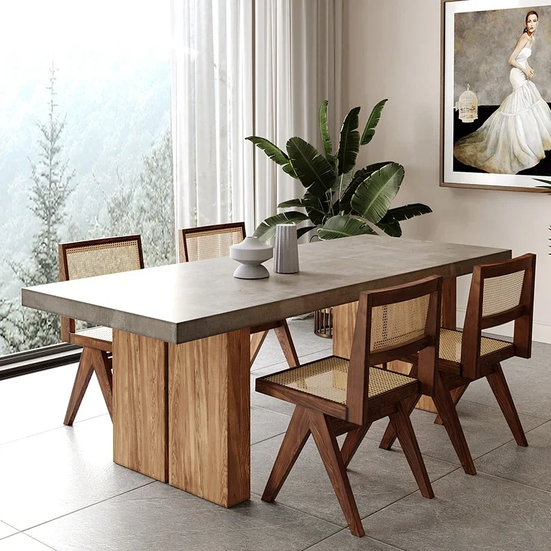 

Traditional Dining Table Sedentary Restaurants Tables Modern Wood Mid Century Floor Center Luxury Room Simple Kitchen Furniture