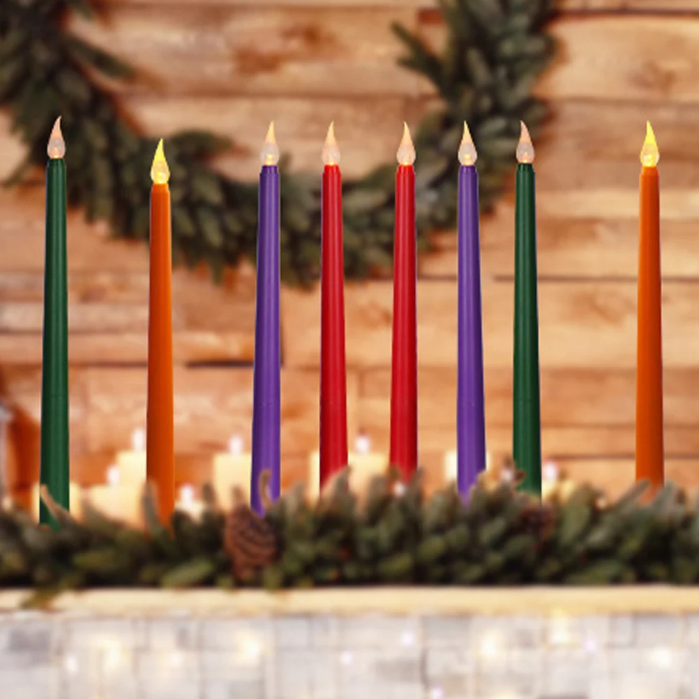 

12Pcs Electric Candles Flameless Taper LED Operated Lights for Party Wedding Home Decor Warm Light