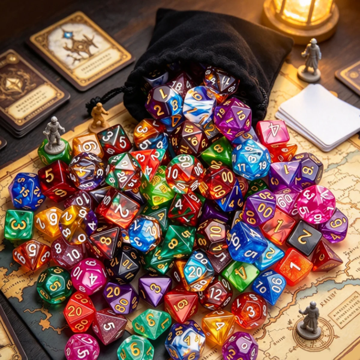 28/35/42Pcs Polyhedral Dice Set with Black Storage Bags Random Colors D4-D20 RPG Gaming Dice Christmas Halloween Holiday ZSY