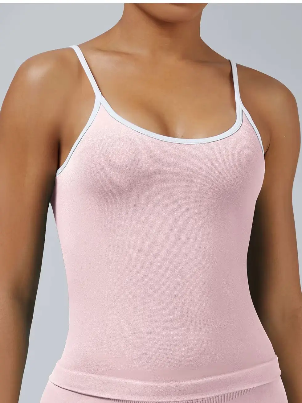 Seamless Color Block Workout Tank Top for Women Moisture-Wicking Breathable Stretchy Yoga Top Gym Running Activewear
