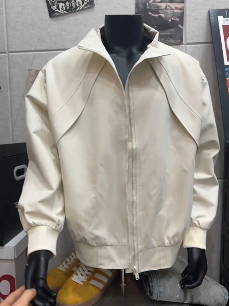 

American Sle Cut Flight Jaet Men's Spring High Sensation Workwear ort Tee-Proof Fce-Lined Zipper Closure Coat