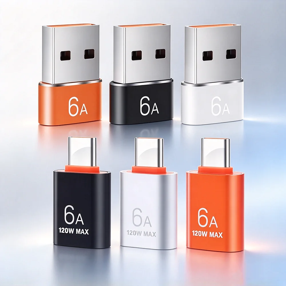 6A USB To Type-C and TypeC to USB OTG Converter USB 3.0 Adapter for Samsung Xiaomi PC MacBook Pro USB C Charging Connector