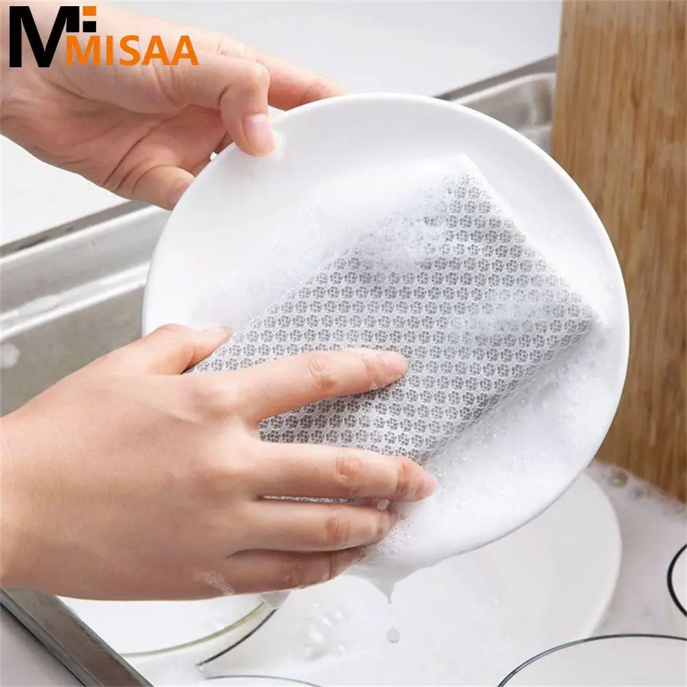 Dishwashing Sponge Cotton Block With Mesh Portable Creative Home Accessories Scouring Pad Household Thickened Universal