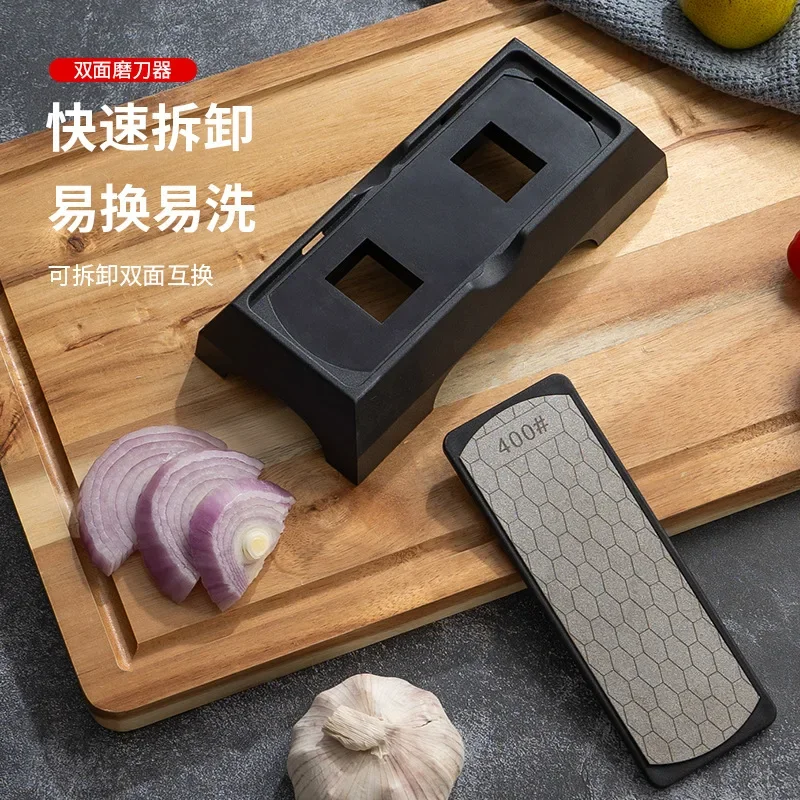 

Double Sided Diamond Sharpener, Household Kitchen Knife Grinder, Fast Sharpening Stick, Honeycomb Shaped Sharpening Stone Plate