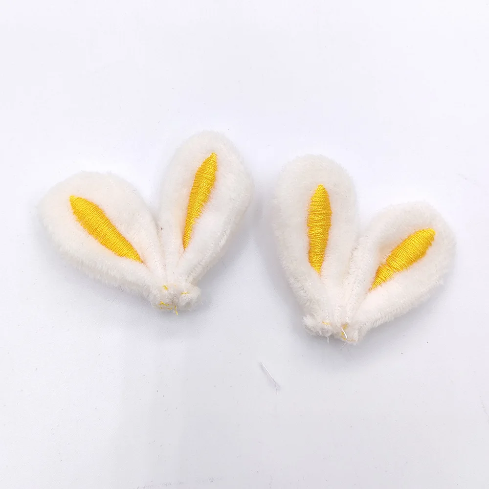 20pcs/lot DIY handmade Plush embroidered ears  Padded Patches Appliques For Clothes Sewing Supplies DIY Hair Decoration