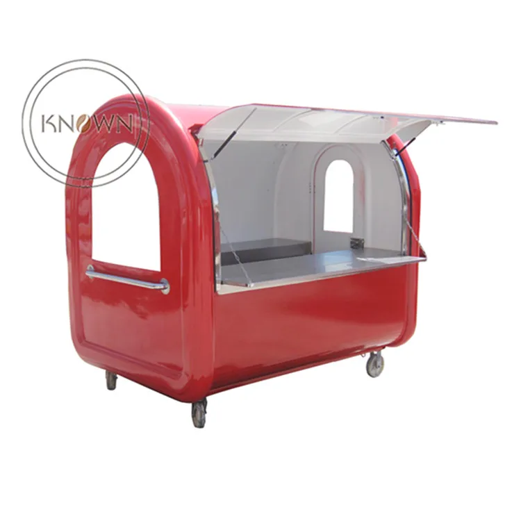 2.2m long  with front and back open and supporting customization hand push street food cart mobile food truck for sale