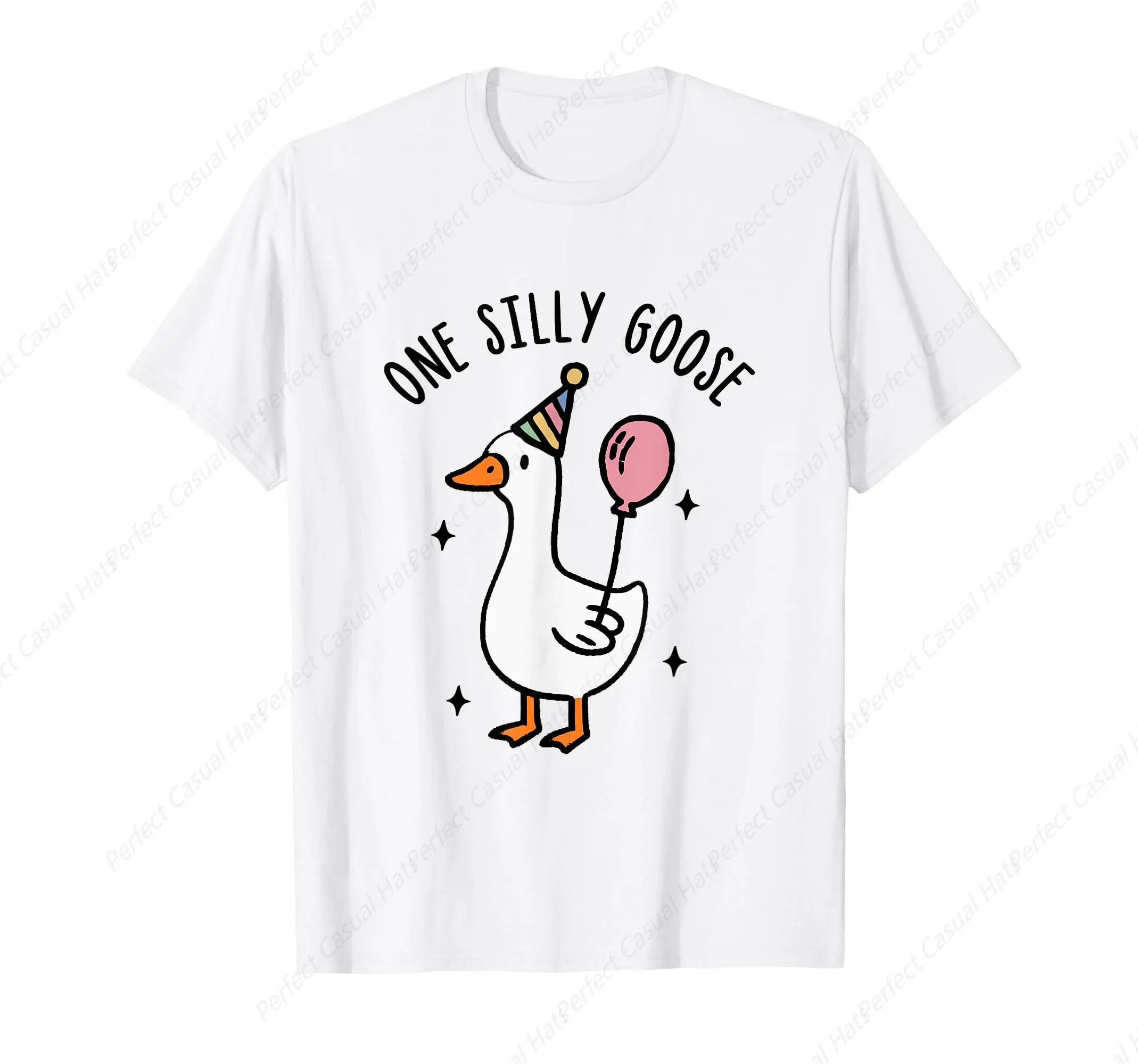 One Silly Goose Funny Birthday T-Shirt Cotton Shirt Street-wear Graphic Tees