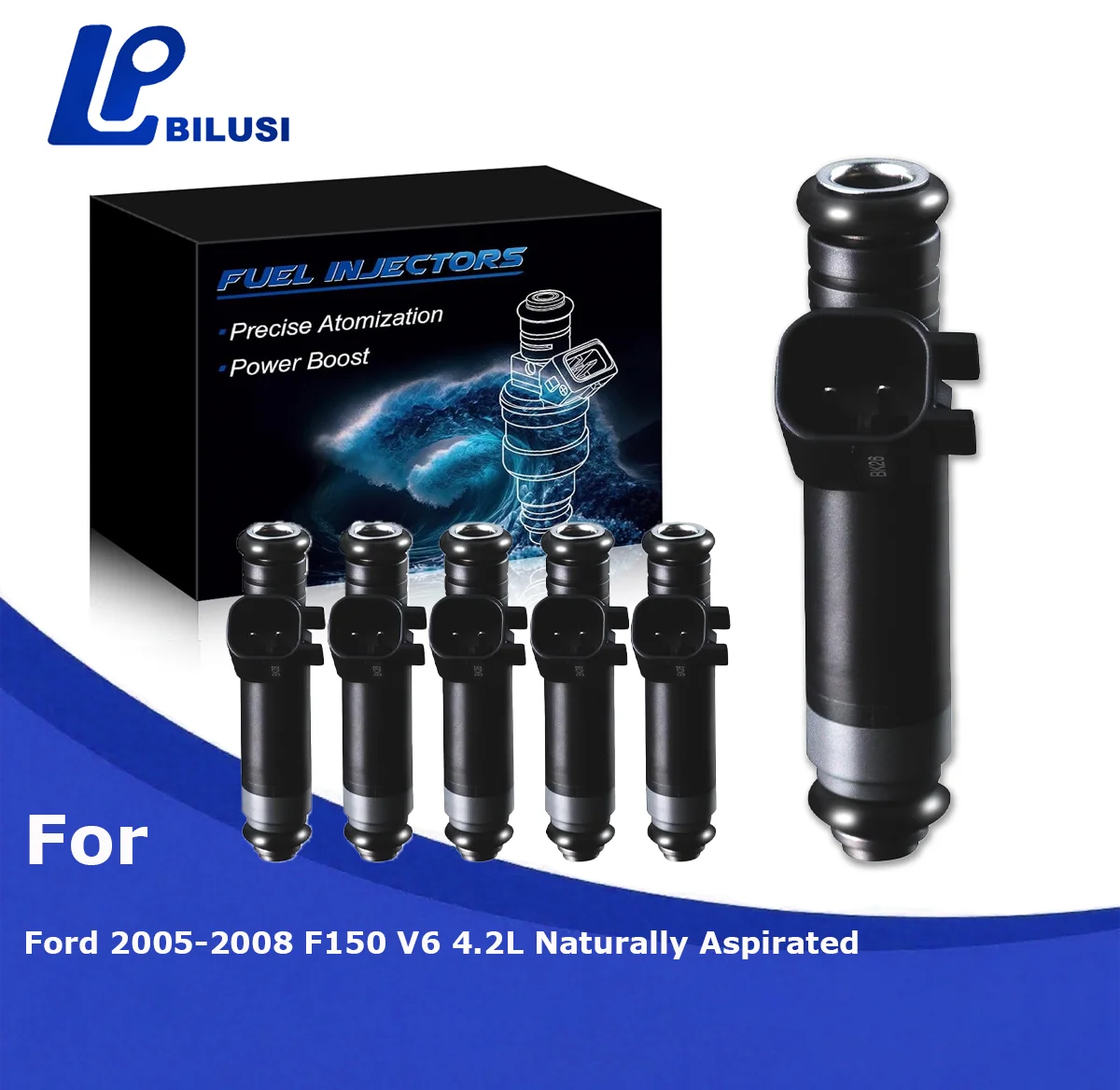 

Bilusi FJ869 Fuel Injectors For Ford F150 2005-2008 4.2L V6 800-1905N 8001905N CM-5105 5L3Z9F593AA